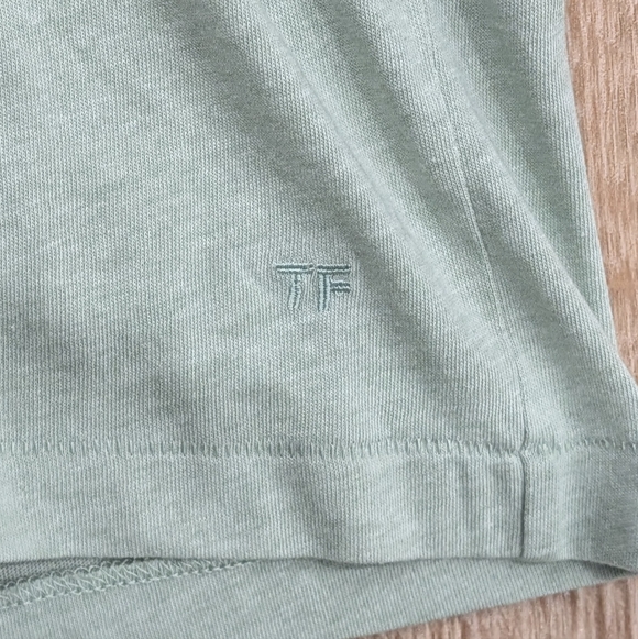 $340 Mens TOM FORD Melange Cotton Blend Crewneck T-Shirt Mint 48 US 38 - Picture 3 of 7